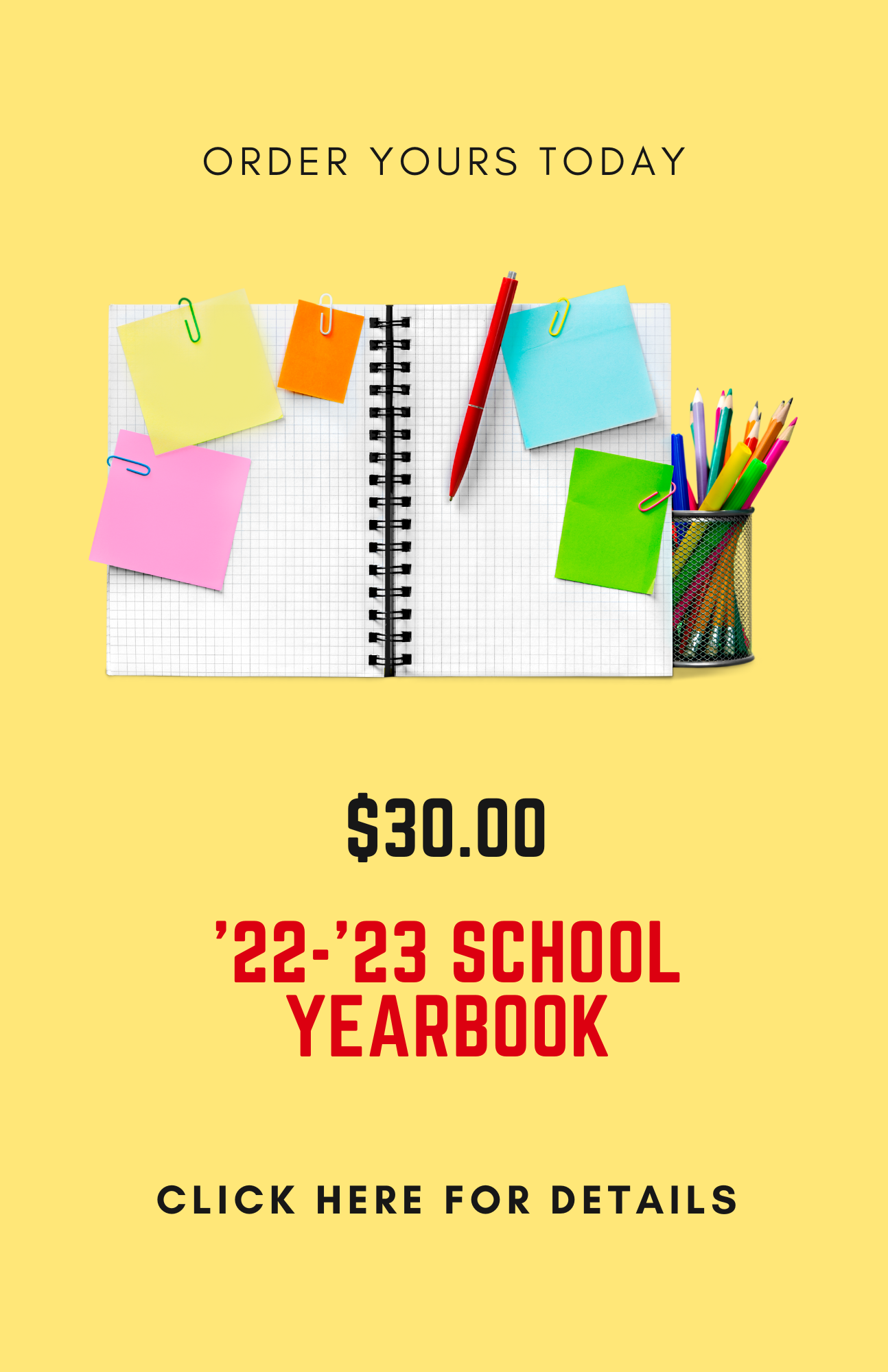  '22-'23 School Yearbook on Sale Now
